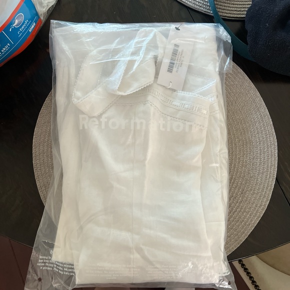 White linen reformation dress size 10 - Picture 4 of 5